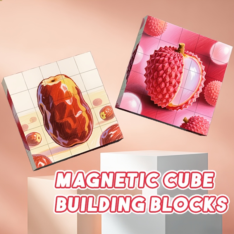 Fruit Magnetic Cube Building Blocks, 25pcs Set